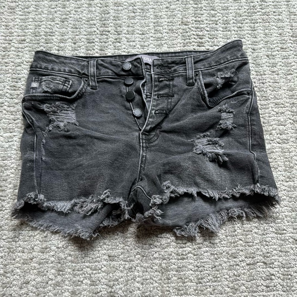 Black Denim Shorts